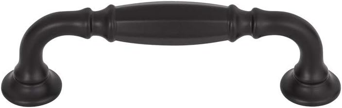 Barrow Pull Color Flat Black - Top Knobs 3 3/4" Length Grace Coll Traditional Transitional Bar Handle Kitchen Drawer Cabinet Door Dresser Bathroom Metal Handle Interior Home