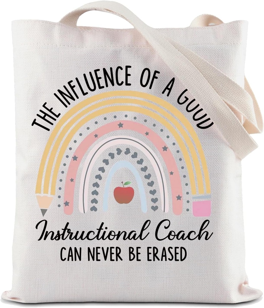 ZJXHPO Instructional Coach Appreciation Gift Instructional Coach Tote Bag Educator Staff Reusable Grocery Shopping Bag