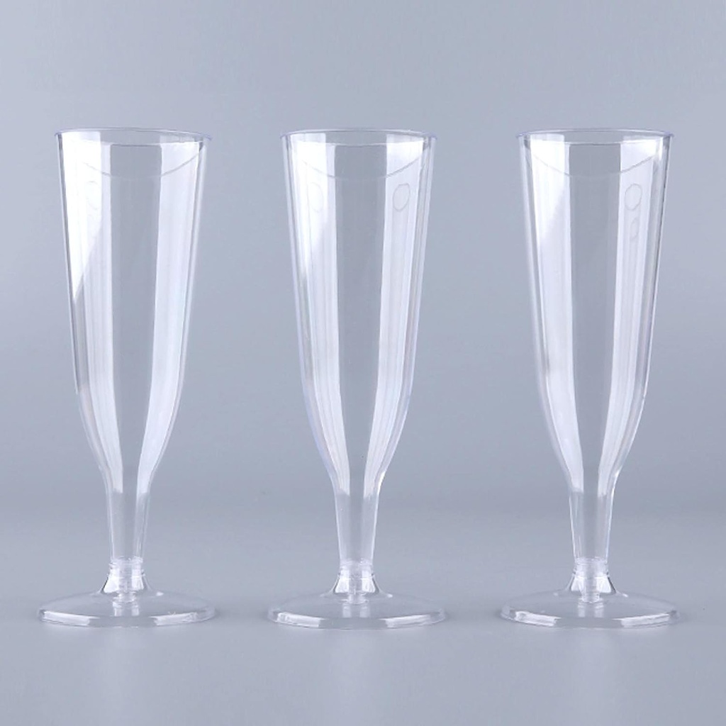 BalsaCircle 60 Plastic Flutes 4.7 oz Clear Tall Champagne Glasses - Disposable Wedding Reception Party Catering Tableware Supplies
