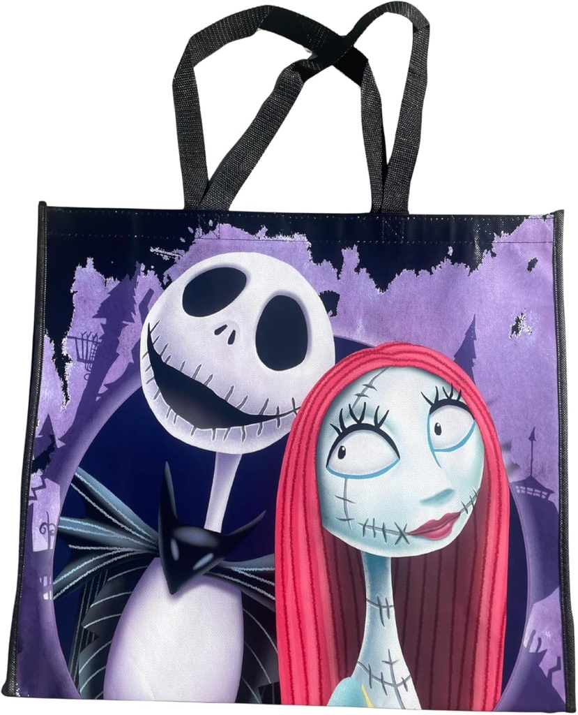 Legacy Licensing Partners The Nightmare Before Christmas with Jack Skellington and Sally Collectable Giant Extra Large 26" inch Reusable Tote Bag