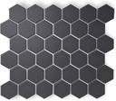 Tenedos TDPW-UNBH2-406 Unglazed Porcelain Black Greyish Charcoal 2 in Hexagon Floor Wall Tile for Shower Bathroom, Kitchen Backsplash, No Slip Tile, Fireplace, Pool - 5 Sheets