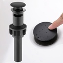 Matte Black ABS Pop Up Sink Drain with Overflow for Bathroom Vessel Sink Lavatory Vanity Bathroom Sink Drains-Easy Installation- Leakage Proofing, AMA