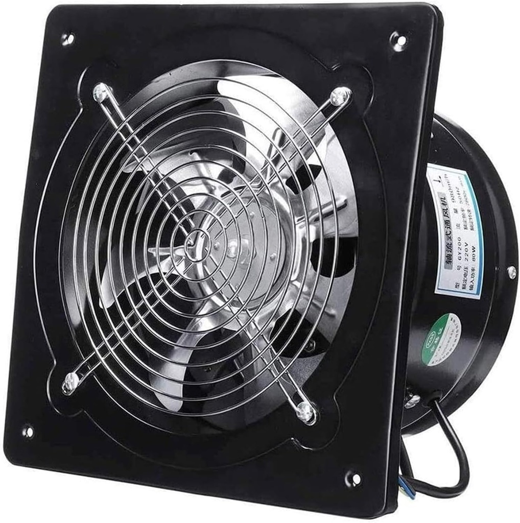 Exhaust Fan,Wall Mounted Vent Fans, Industrial Extractor Fan Low Noise 80W Stainless Steel Panel Fan Industrial Ventilation Fan Metal Wall Mounting Exhaust Fan