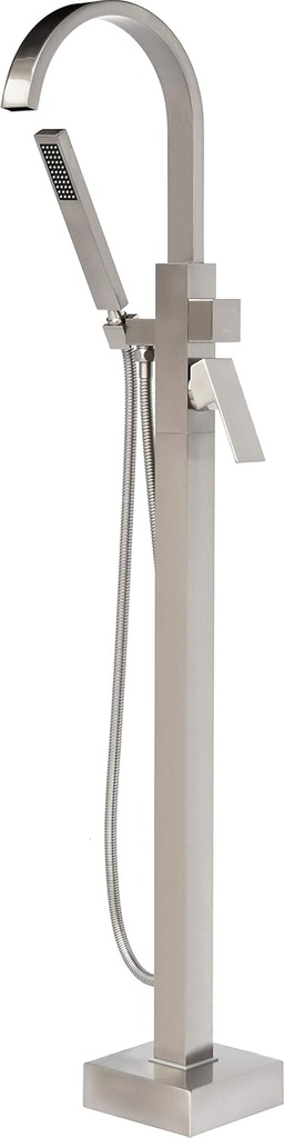 Freestanding Tub Fillers Brushed Nickel Floor Mounted Bathtub Faucets Mount Faucet Fillers LLGG High Flow Rate 11.9GPM Bathroom Metal With Handheld Shower RIGOBAL