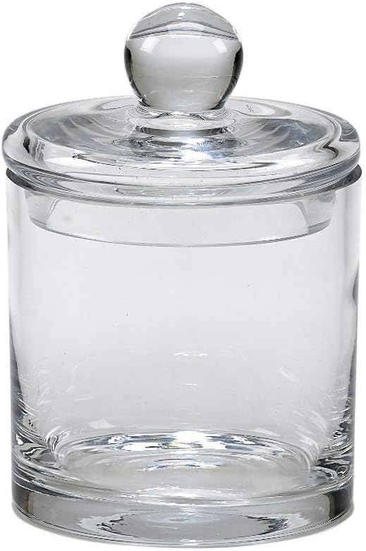 Creative Gifts International Lead-Free Crystal Biscuit Barrel, Glass Cookie Jar, 3" Diameter, 5" Height, Gift Box Included
