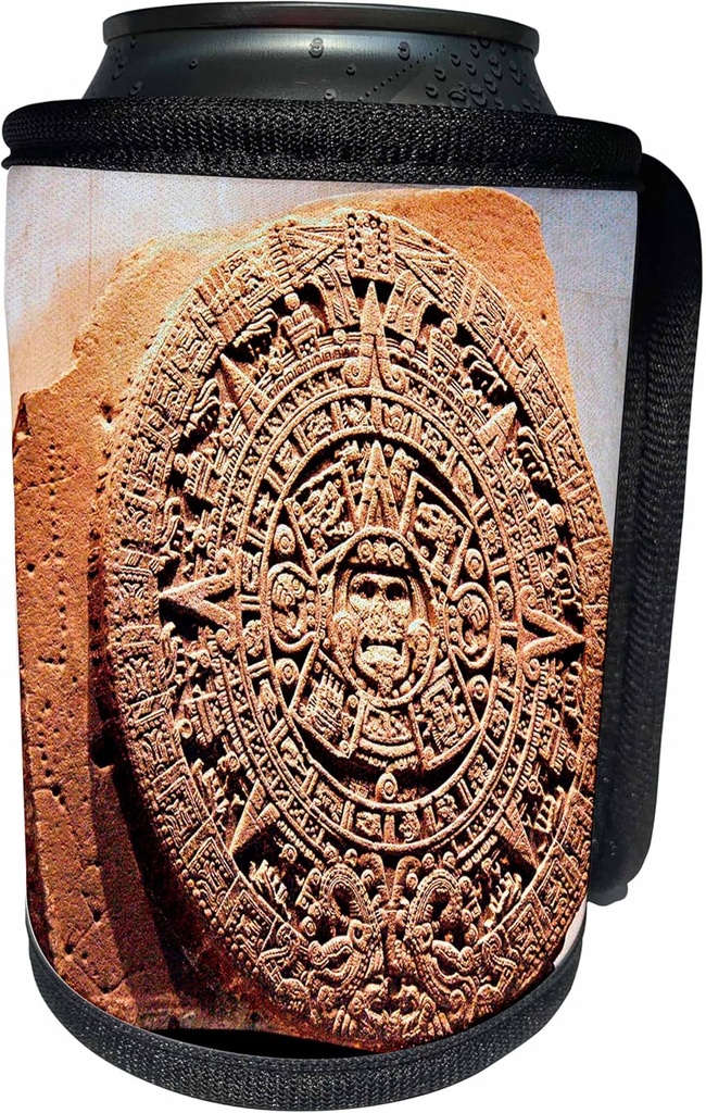 3dRose - Danita Delimont - Mexico - Mexico City, Sun stone called Aztec calendar - SA13 MGL0000 - Miva Stock - Can Cooler Bottle Wrap (cc-86737-1)