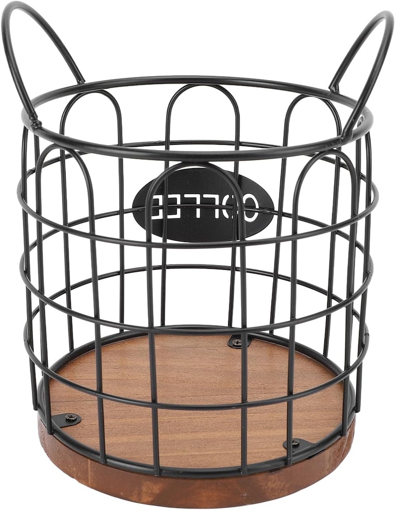 Holder,Coffee Pod Organizer, Large Capacity Holders,Pod Storage for Counter Kitchen Cafe Bar, Capsule Basket, Dinning Room Home Cafe Hotel with Wooden Base (Black)