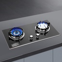 Propane Gas Cooktop, 2 Burners Gas Stove, Built-in gas stove, NG Double Burners Stove w/Tempered Glass & Auto Electronic Pulse Ignition for Kitchen, Apartment, Outdoor, RVs