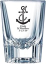 Personalized Color Printed Barcraft Shot Glass - Anchor - Black - 12 pack