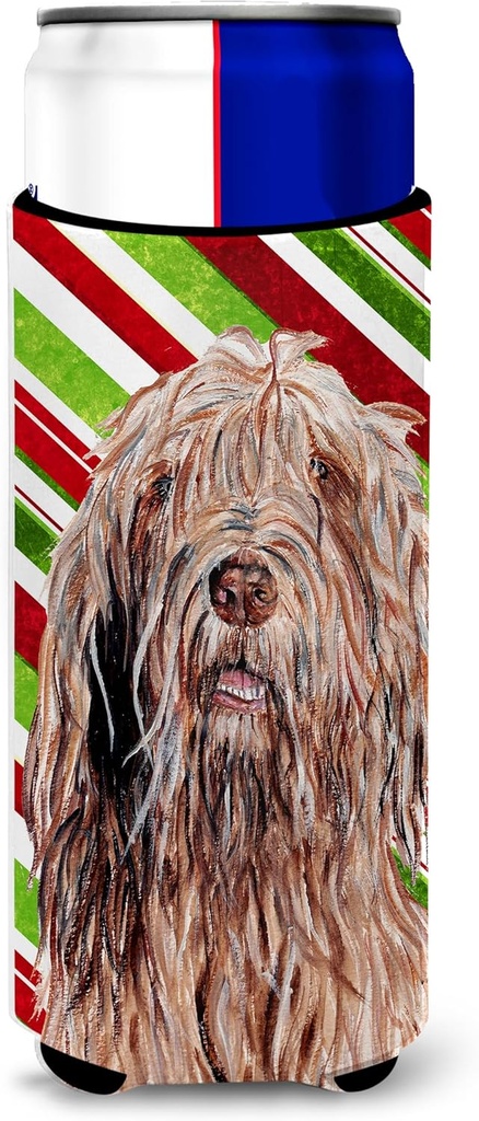 Otterhound Candy Cane Christmas Ultra Beverage Insulators for slim cans