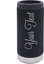 My Personal Memories Personalized 12 oz Stainless Steel Insulated Skinny Can Cooler Drink Holder for Slim Beer and Hard Seltzer - Customized with Any Text (Black)
