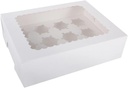 Cup Cake Container Window 12 Cavity Foldable and Portable Cupcake Boxes