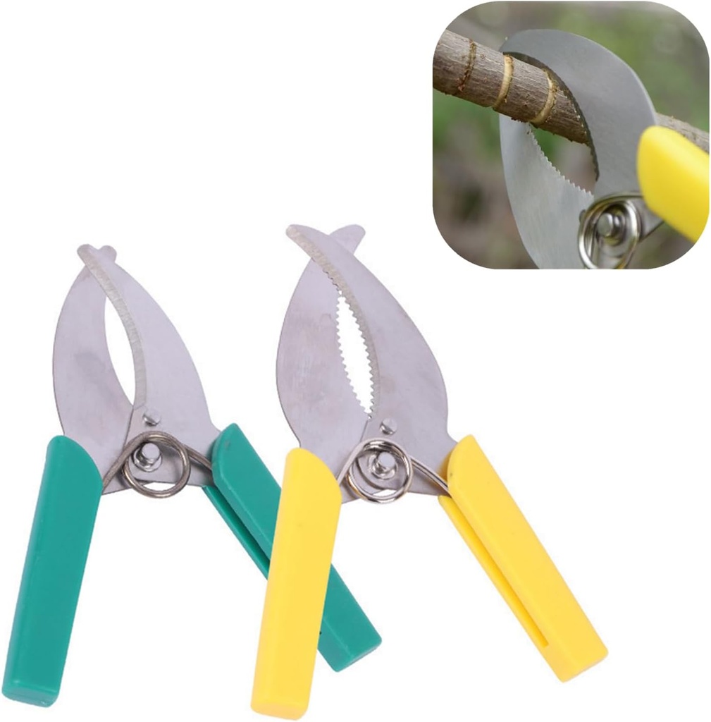 2 PCS Ring Barking Cutter Scissor Professional Grafting Tool Plant Cutters Girdling Shear Garden Tree Ring Cutter for Potted Plant Fruit Tree Orchard