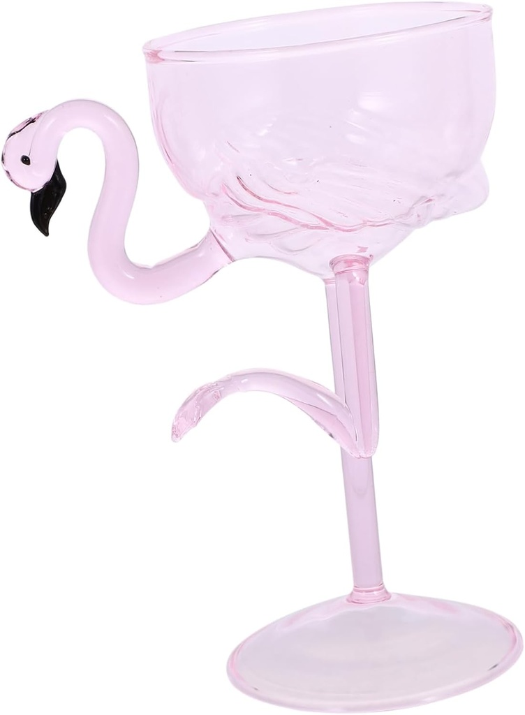DECHOUS Flamingo Glass Cocktail Goblet Pink Wine Cup Decorative Stemware Lightweight Wedding Party Bar Drinkware for Family Gatherings