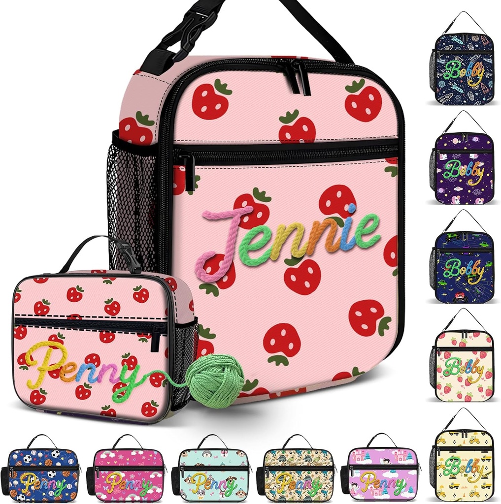 Personalized Lunch Bag for Women Men Adults Custom Name Photo Insulated Lunch Boxes Customized Cooler Tote Bags Box Cute Gifts for Work Travel Picnic