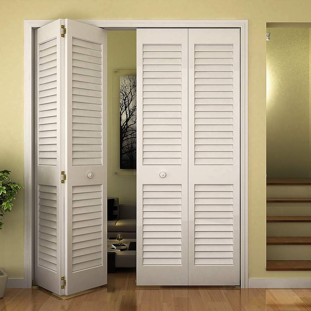 Kimberly Bay Closet Door, Bi-fold, Louver Louver Plantation Primed White (24x80)