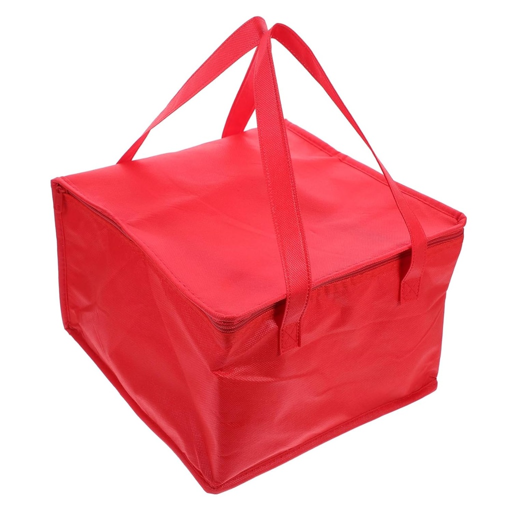 Garneck 2pcs Portable Insulated Lunch Bag Food Carrier for Cakes and Seafood Capacity Cooler Tote for Picnics and Take-out Red