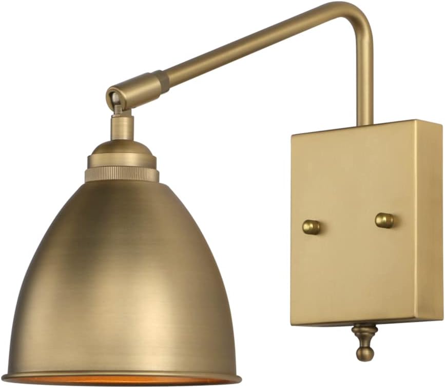 Pathson Swing Arm Hardwired Bathroom Wall Sconce Vintage Wall Light Fixture Adjustable Wall Sconce Lighting for Living Room