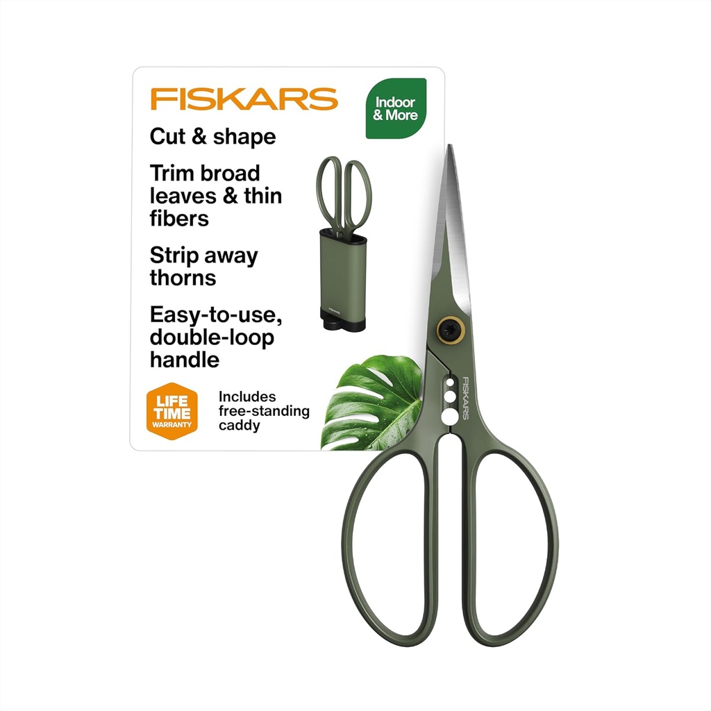 Fiskars Shaper Plant Shears, Plant Snip & Holder, Precision Indoor Gardening Shears, 6"