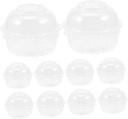 100Pcs Clear Plastic Cupcake Holder Box Disposable Dessert Container for Bakery for Party and Event Use Portable Cookies and Cake Packing