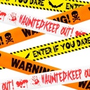 ONFAON Halloween Decorations, 3inx90ft Caution Tape Halloween Party Decorations Indoor Outdoor for Haunted Houses, Party, Door, Danger Areas Decor(3 Pcs)