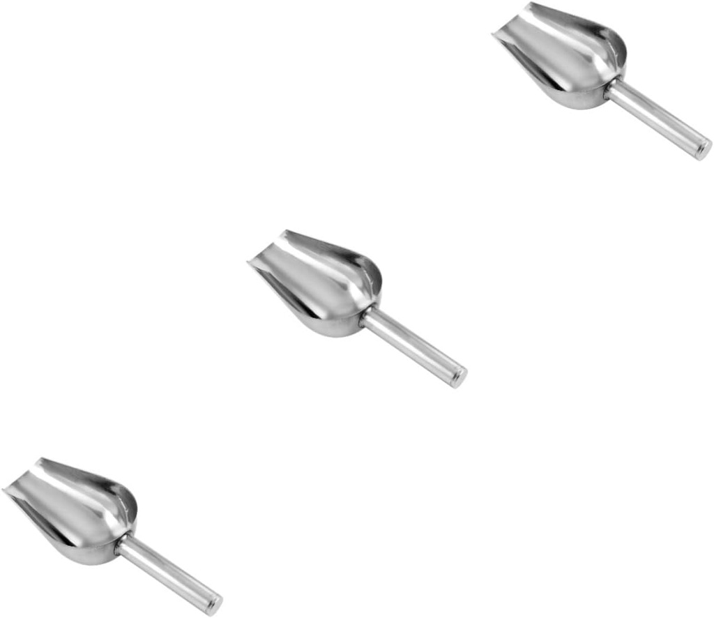 3pcs Pet Treat Scoop Stainless Steel Shovel Small Scoops Canisters Easy Clean for Nuts Flour