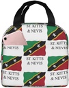 SUNNYEE St Kitts Nevis flag Lunch Tote Bags Insulated Lunch Bag Reusable Picnic Box Cooler Thermal Organizer Portable Bento Container with Front Pocket for Work Travel
