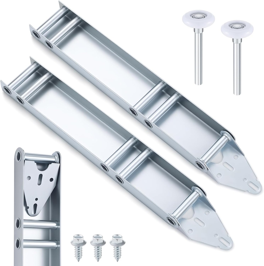 Tandefio 2 Sets Garage Door Hinges and Rollers Garage Door Quick Turn Top Fixture Brackets, Included 2 Rollers 4 Screw, Parts Steel Bracket Replacement for Reinforcement