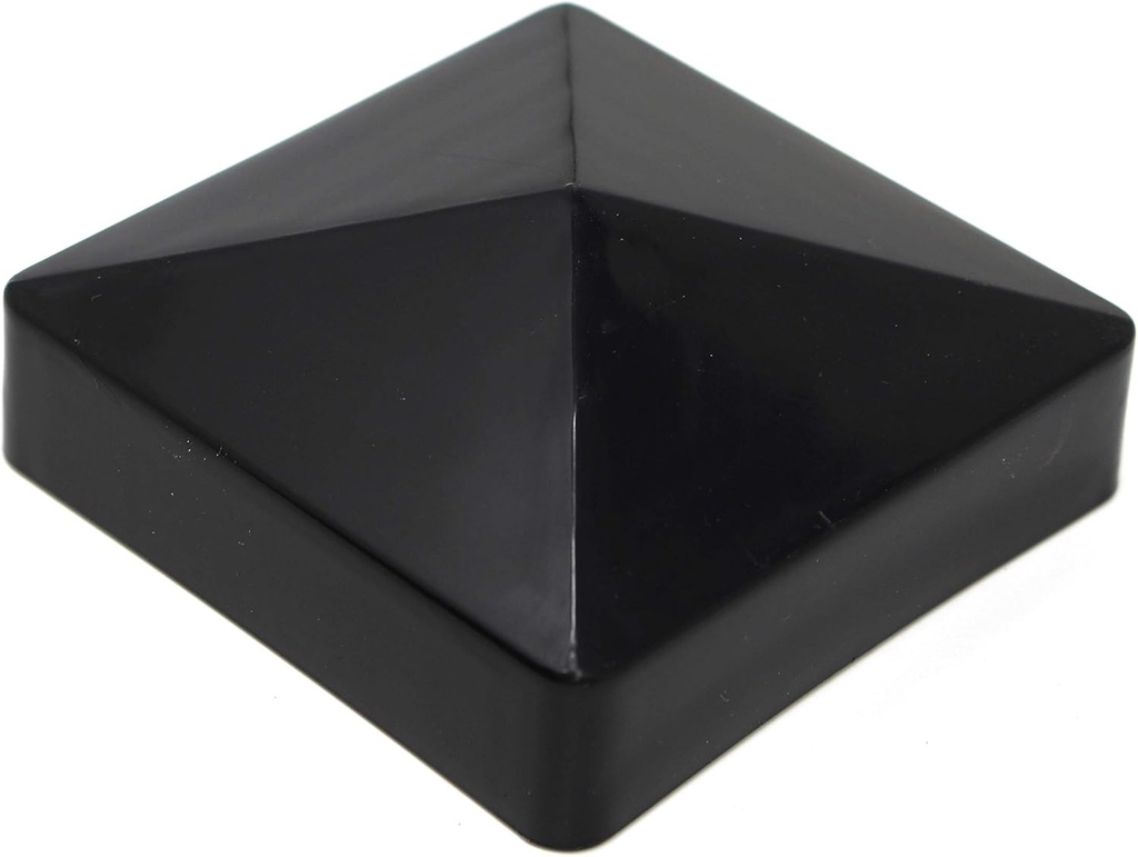 Pyramid True 4" x 4" (100mmx100mm) Plastic Vinyl Fence Post Cap Black or White/Multiple Quantities (1, Black)