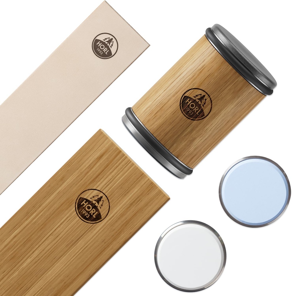 HORL 2 Oak Rolling Knife Sharpener Engineered in Germany for Straight Edge and Premium Stone Set for sharpening