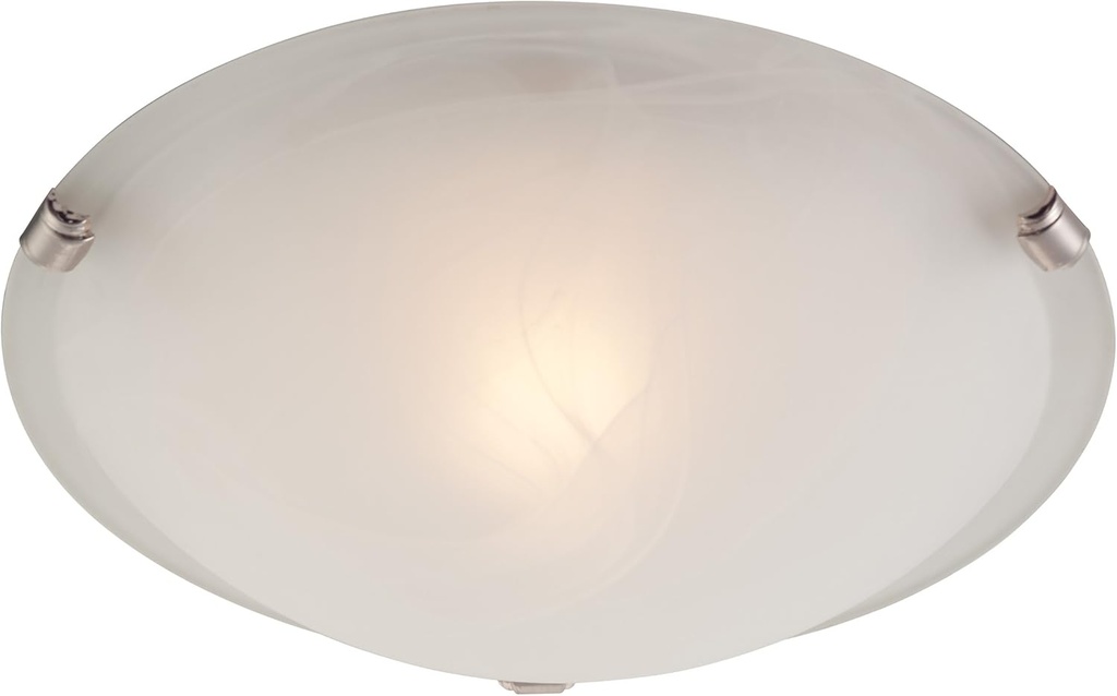 Westinghouse 66297 Flush Mount, 1 Pack, Brushed Nickel,White