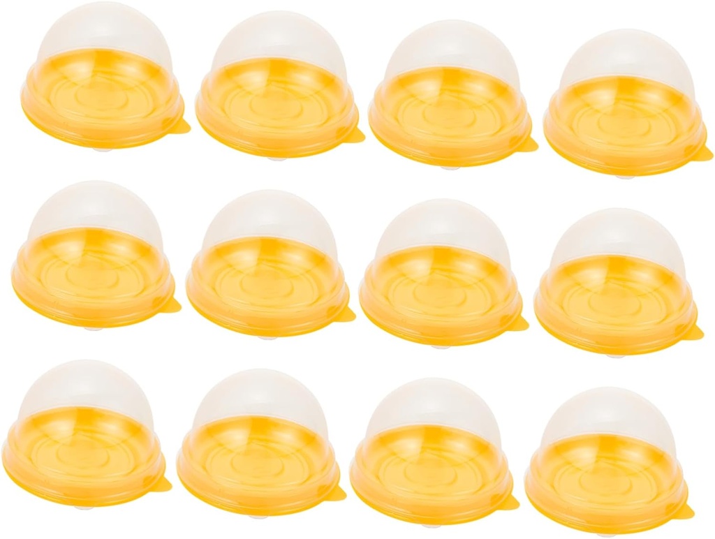 Ciieeo 100pcs Small Cake Boxes Round Mini Cake Containers Plastic Mini Packing Boxes Biscuits and Cookies