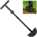 Edger Lawn Tool, Sharp Saw-Tooth Half Moon Hand Lawn Edging Tool for Landscaping, Adjustable 48" Long Handle Manual Edgers with T-Grip for Sidewalk Yard Garden Flower Bed Border Cable Burying