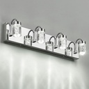 LMS LED Chrome Vanity Light, Farmhouse Bathroom Wall 4-Light Fixtures Over Mirror, 16W 3000/4000/5000K 3CCT, Bathroom, Powder Room, LMS-194
