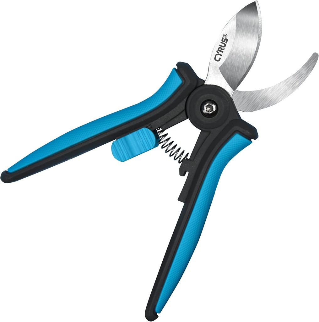 CYRUS 6” Gardening Scissors Hand Pruner Pruning Shear with Curved Stainless Steel Blades Plant Shears Garden Clippers Handheld