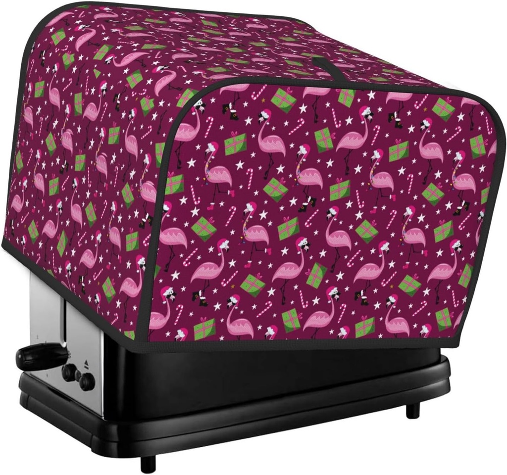 Oven Cover Kitchen Bread Machine Protector,4 Slice Toaster Cover For Home,Fingerprint Coaster Cover,Kitchen Small Appliance,Festive Flamingos