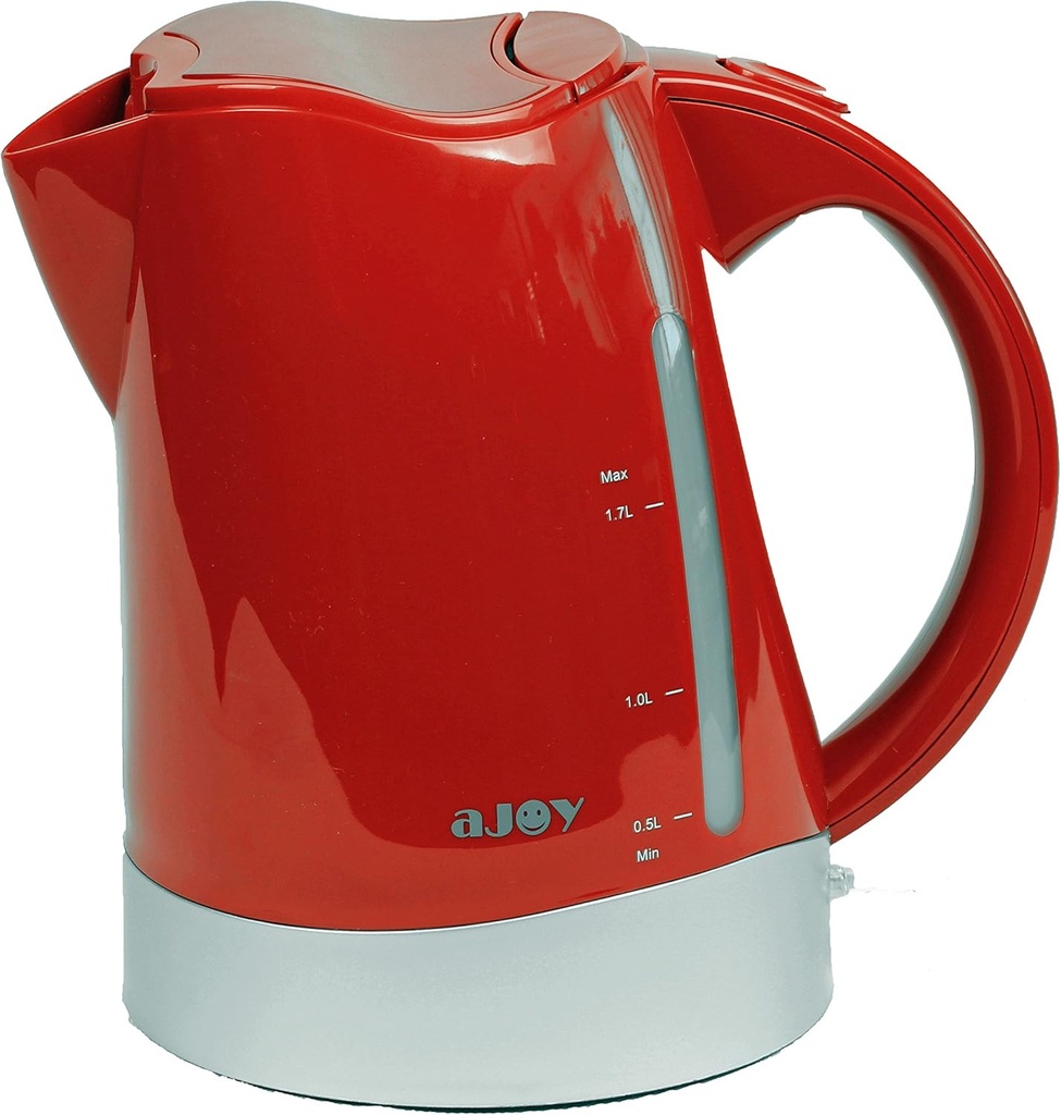 aJOY Elegant Standard Series 1.7L Cordless Electric Kettle, BPA Free, 360 Degree Conceal Heating Element, Overheat Protection Control (Red)