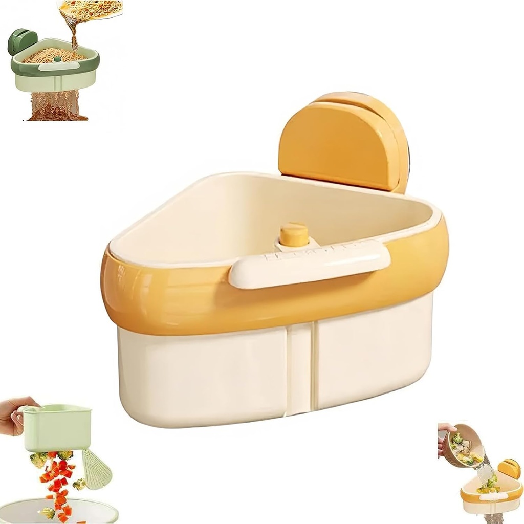 Sink Strainer Basket, New Upgraded Suction Cup Press Sink Drainer Basket Hanging Kitchen Sink Strainer Basket, for Food Waste, Sink Protectors for Kitchen Sink (Yellow 1 Pcs)