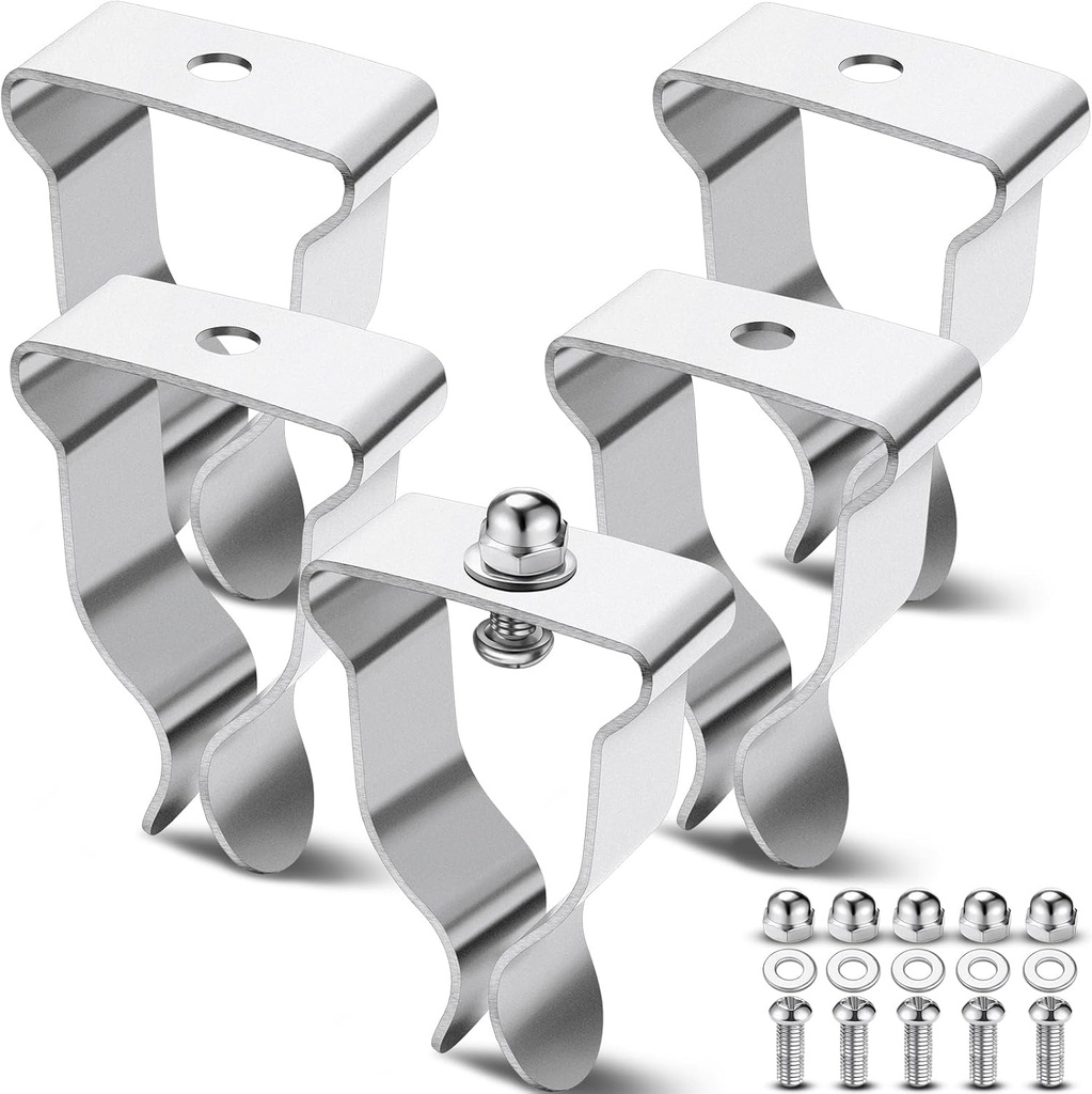 Tandefio 5 Sets Window Well Cover Clips Outside 2.36'' x 1.57'' x 0.8'' Basement Window Well Cover Hardware Kit Spring Clip Heavy Duty Egress for Basement Courtyard Exterior Window Well