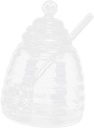 3pc Glass Honey Jar with Stirring Bars Honey Pot for Home Bakery Commercial Use Honey Dispenser