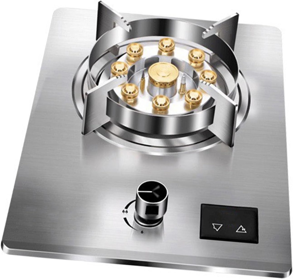 Gas Cooker,7.2kW Stainless Steel Gas Stove,Single-Burner Built-in Tabletop,for Families Restaurants Food Stalls(LPG)