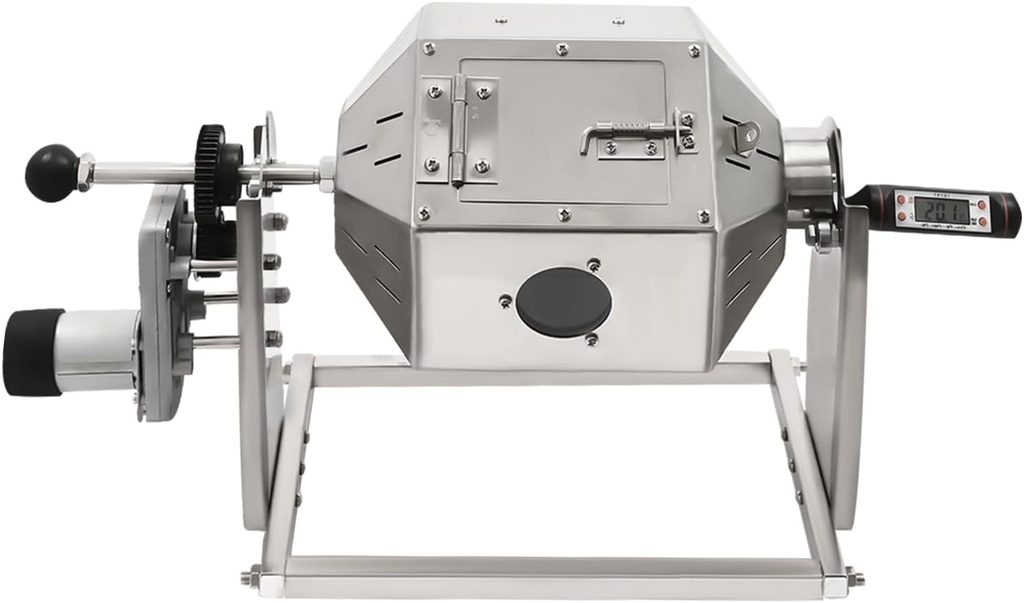 Coffee Roaster Corded Electric 3.8L Soybeans Peanut Nuts Roaster Stainless Steel Coffee Bean Baking Machine for for Home Coffee Shops Restaurants, 300-500g, 20-40mins