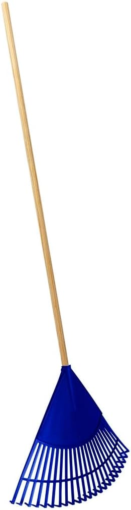 Leaf Rake – 22.5" Resin Head – 48" Hardwood Handle, Blue