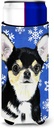 Chihuahua Winter Snowflakes Holiday Ultra Beverage Insulators for slim cans