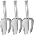GLEAVI 3Pcs Stainless Steel Ice Scoop Shovel Grain Scoop for Ice Flour Candy Nuts Beans Kitchen Tool for Parties and Home Use