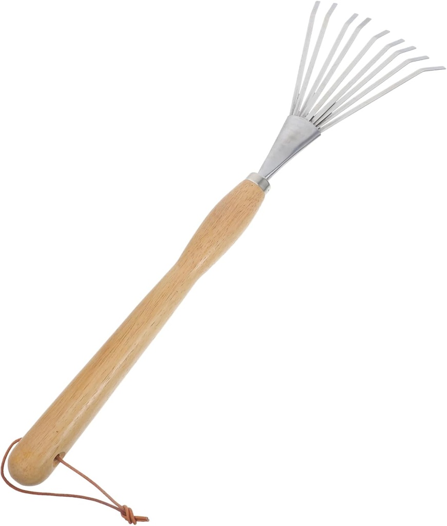 Garden Hand Rake Ergonomic Tine Tool for Gardening Lightweight and Portable for Flower Beds Camping and Outdoor Activities