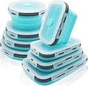 8 Pack Collapsible Silicone Food Storage Containers with Lids, Freezer & Dishwasher Safe, Foldable Lunch Box for Camper, Leftovers, Snacks, Meals