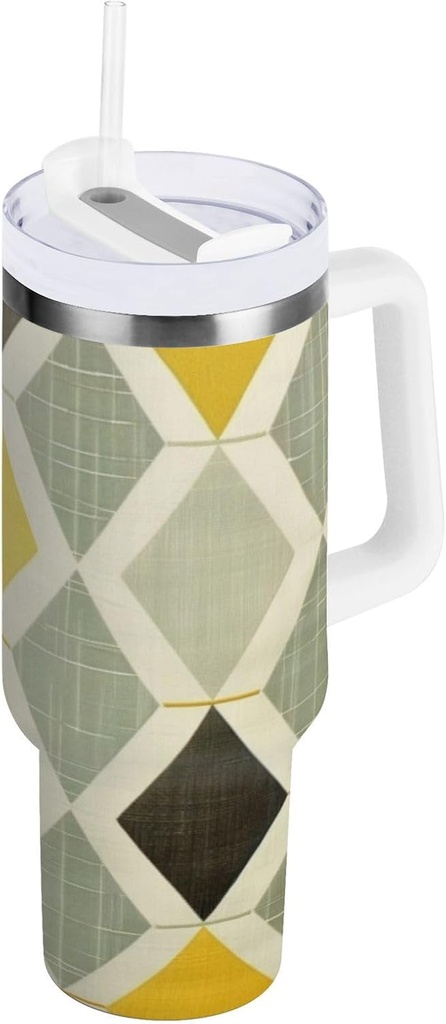 30 oz Tumbler With Handle and Straw Lid, Stainless Steel Vacuum Insulated Tumbler for Water, Iced Tea or Coffee, Easy to Clean (Texture)