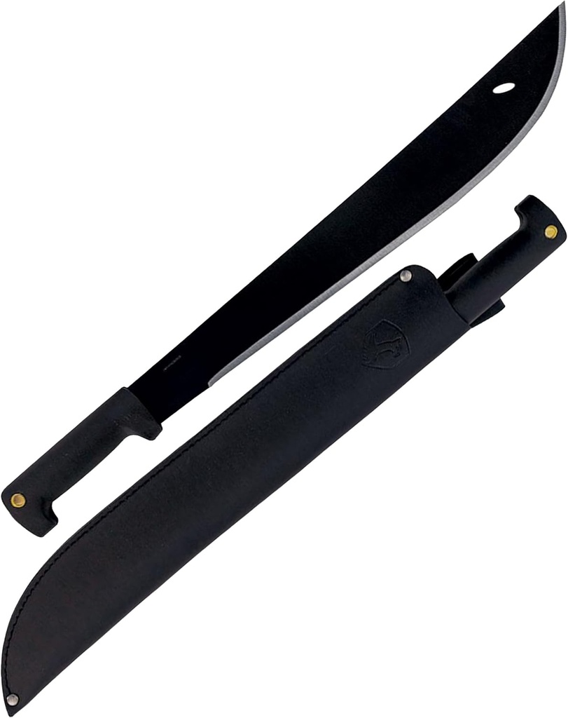 Condor Tool & Knife El Salvador Machete with Polypropylene Handle and Leather Sheath - 18 inch Full Tang 1075 High Carbon Steel Fixed Blade - Heavy Duty for Outdoor, Survival, and Camping - 32.5 oz