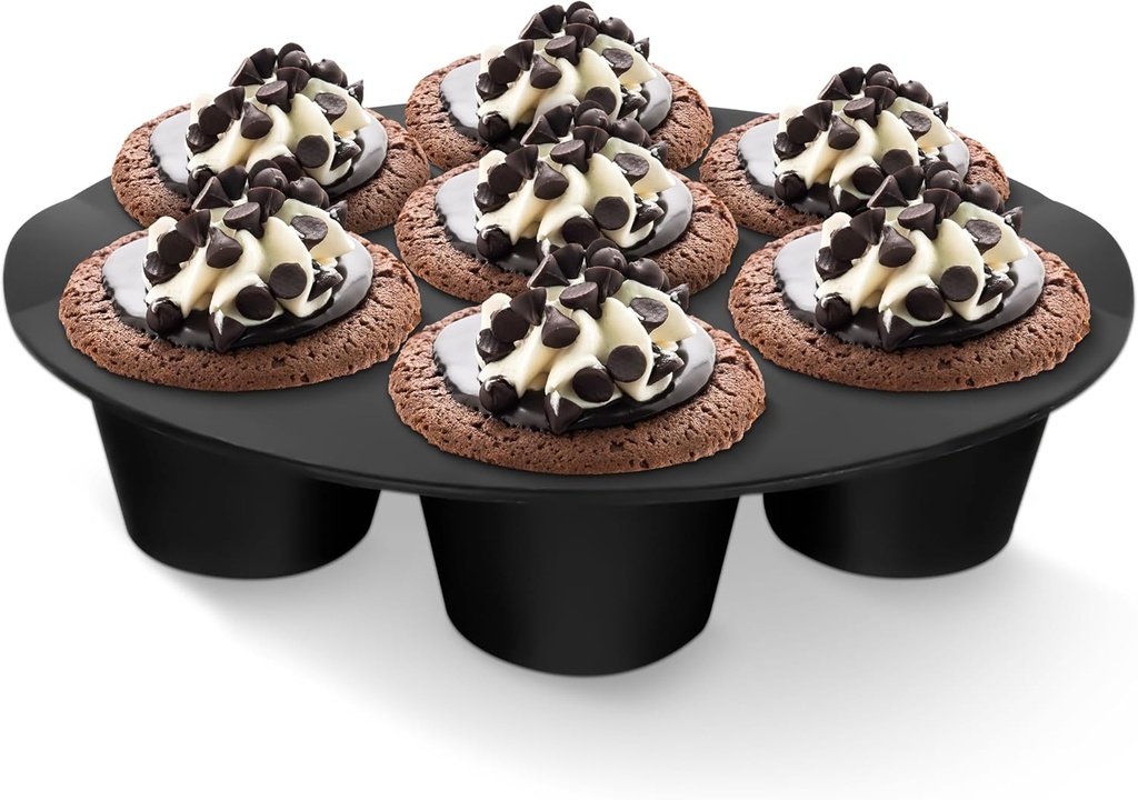 Silicone Muffin Pan - Silicone Cupcake Molds for Baking Egg Bites Mold Nonstick 7 Cups Air Fryer Muffin Pan for Baking Egg Bite, Tart, Mini Cupcake, Chocolate and Quiche | Reusable, Dishwasher Safe